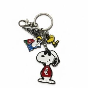 Snoopy Keychain with Woodstock and Peanuts Charm